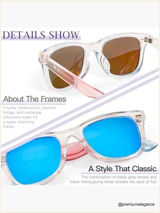 Polarized Square Sunglasses UV Protection Medium Fit main image 4
